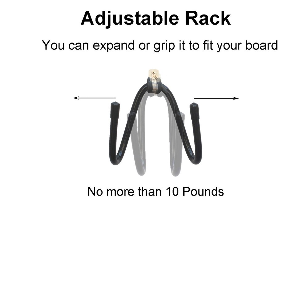 YYST Skateboard Wall Mount Hanger Storage Rack Flexible Black