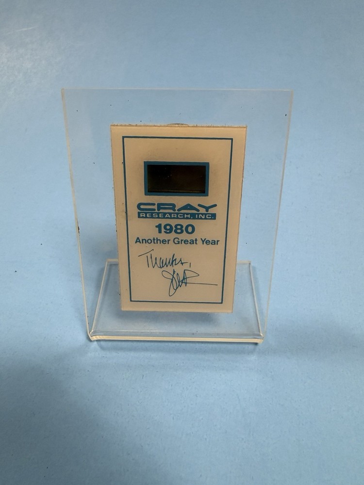 Cray Research Supercomputer  Clock ? Calender ? Advertisement Lucite 1980  Bin B