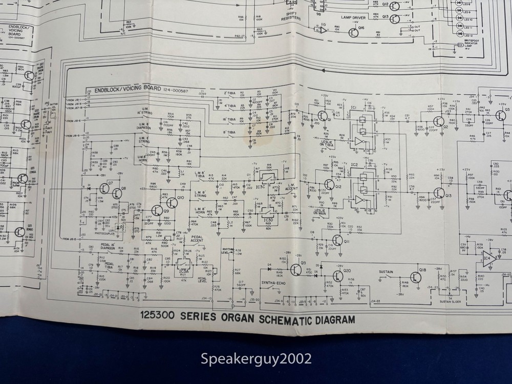 Original Hammond Organ Foldout Schematic / 125300 --- CS1