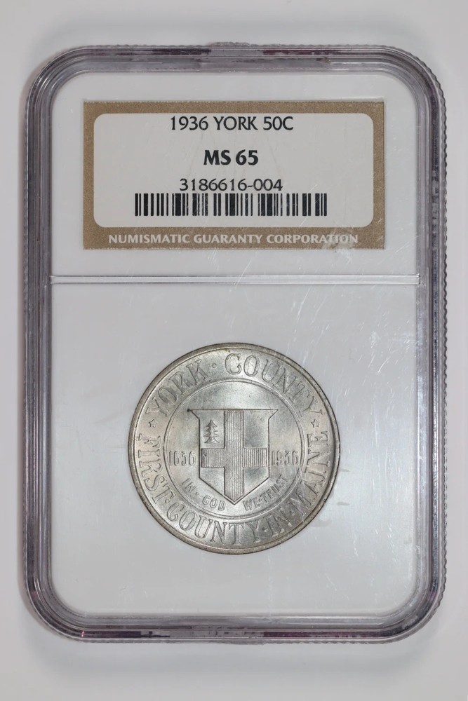 1936 YORK COMMEMORATIVE HALF DOLLAR NGC MS65