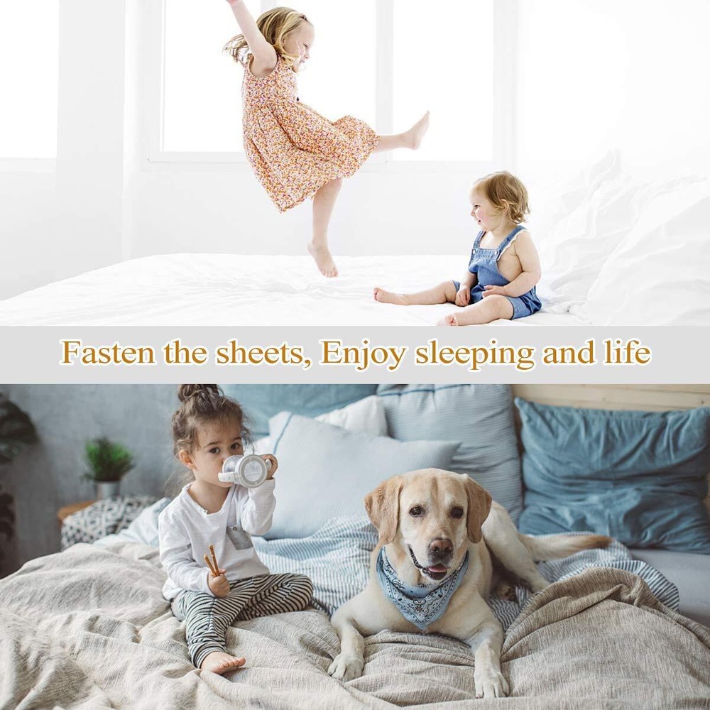 2 Pcs Bed Sheet Holder Straps Adjustable Bed Sheet Fasteners Elastic Bands