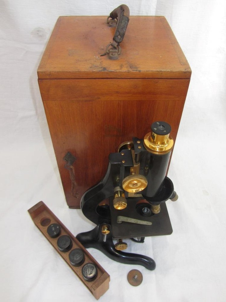 Watson London Brass/Enamel Service Compound Microscope #63016 c1937 (Cased)