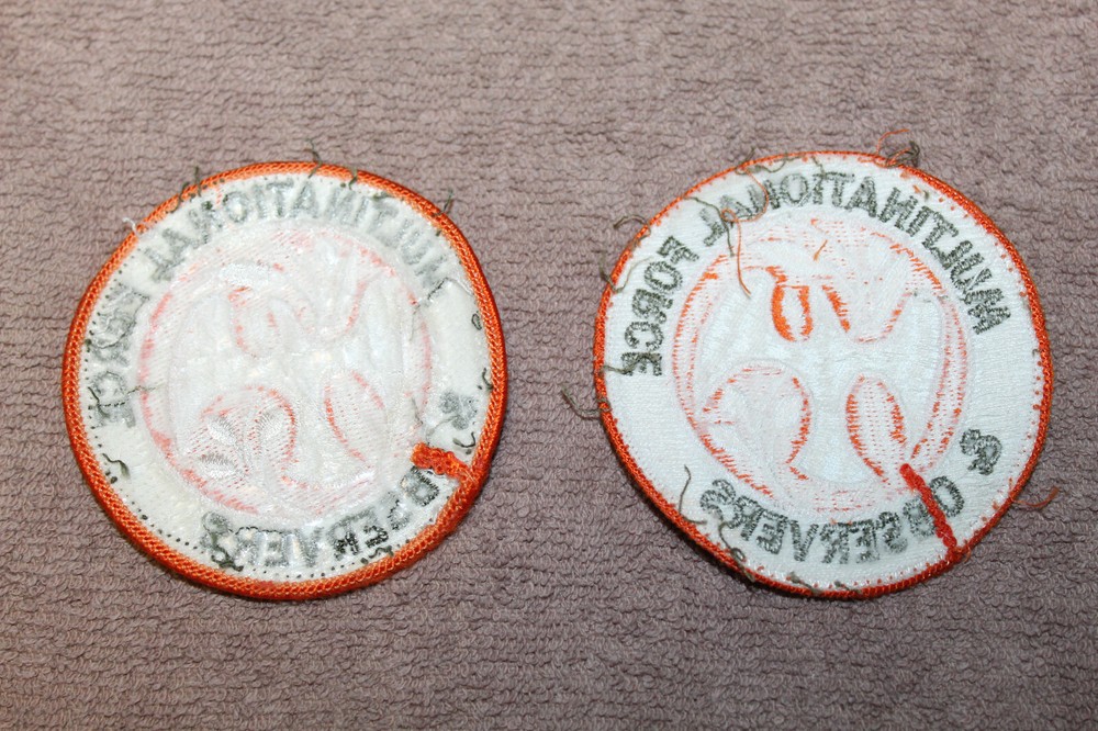 Two Original U.N. Multinational Forces & Observers Uniform Patches