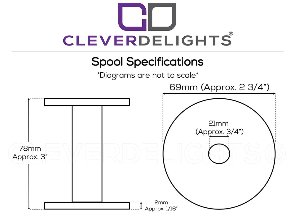 3 White Plastic Spools - Empty Spools - Crafts Thread Cord Wire Rope Roll 16