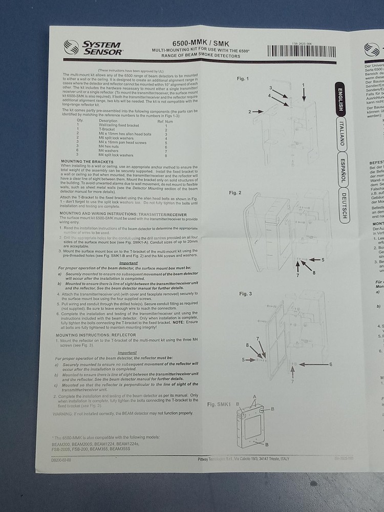 System Sensor - 6500-MMK - Metal Robust Heavy Duty Multi Mount Kit - NEW