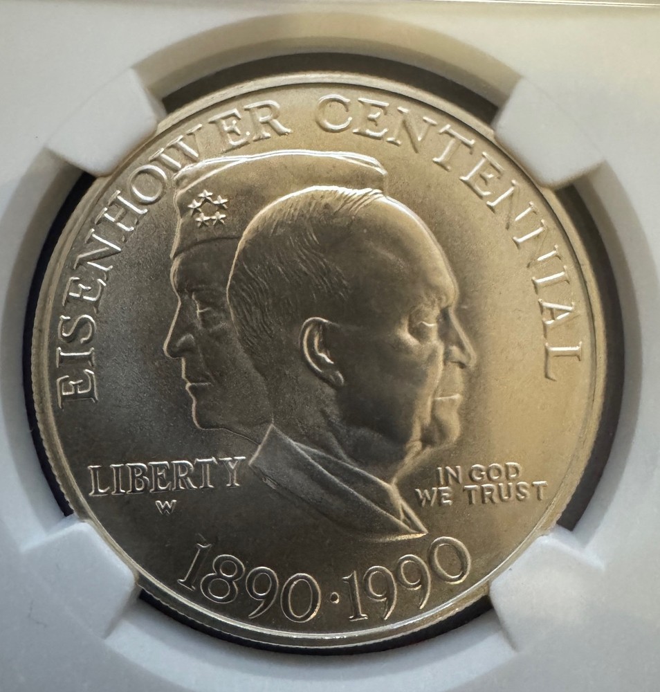 1990-W Eisenhower Commemorative Silver Dollar MS69