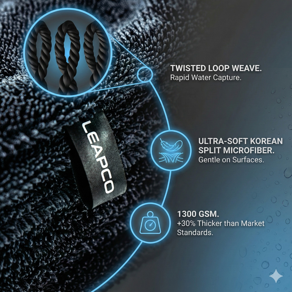 1300 GSM 24"*36" Twisted Loop microfiber car drying towel