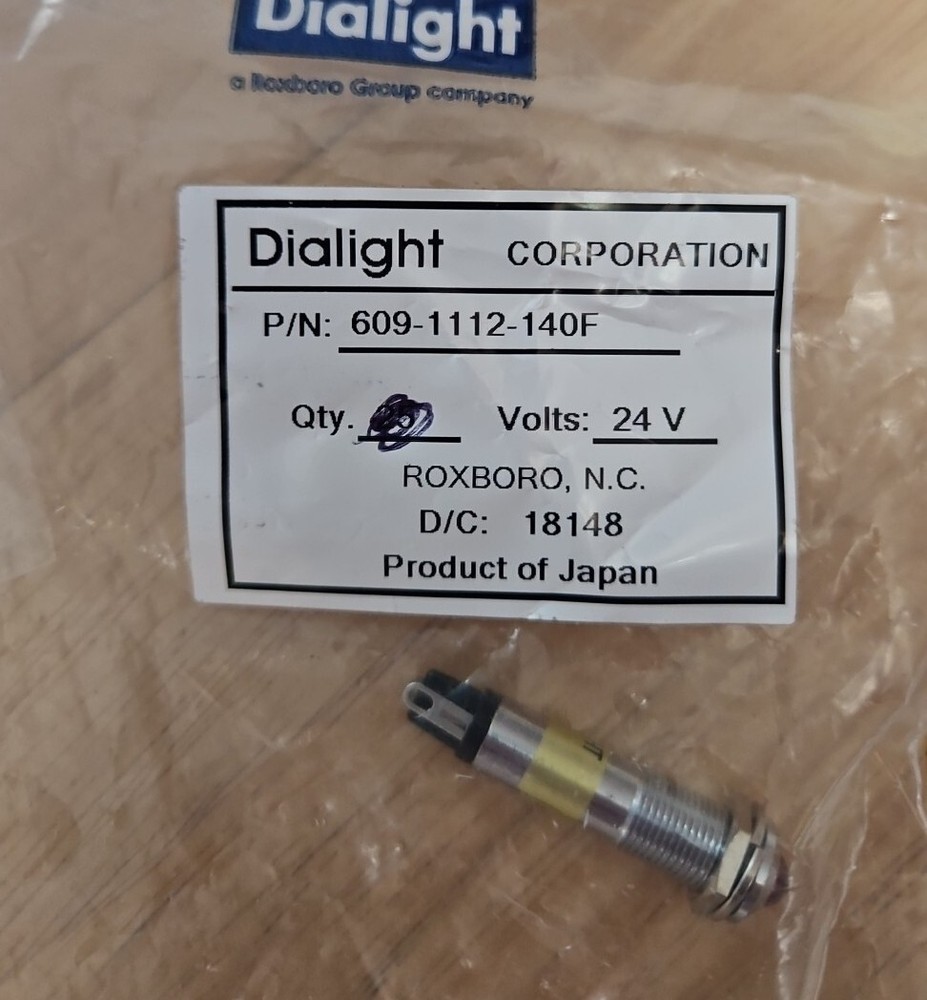 NEW DIALIGHT PANEL MOUNT INDICATOR 609-1112-140F (1 pc)