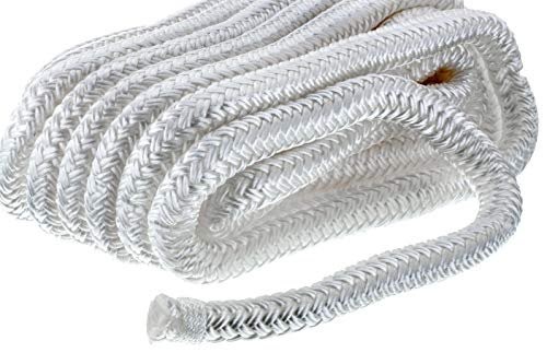 Seachoice Double-Braid Nylon Dock Line w/Eye Splice, Pre-Shrunk, Heat...