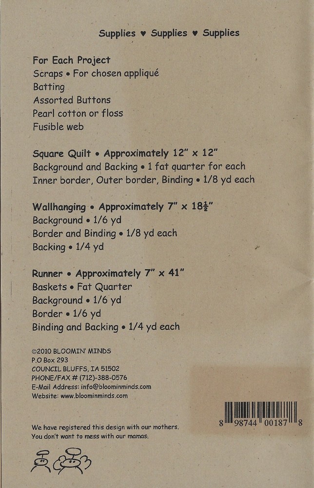 Bloomin' Minds Applique Pattern SPRING - EGGS'ACTLY Wall Hanging, Runner & Quilt