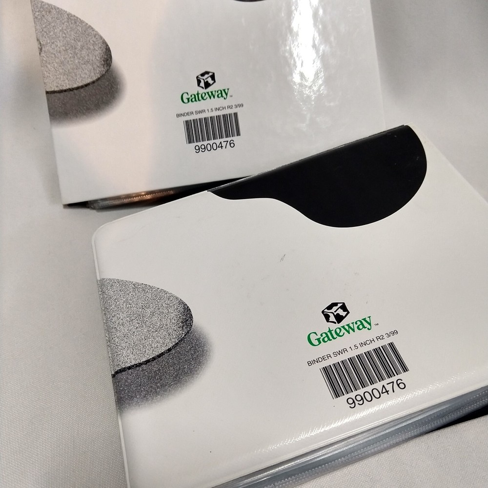 2 Vintage GATEWAY Computers Software Storage Binder 2 ring CD ROM holder 1999