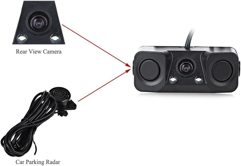 Dual Radar Sensor Backup Camera with Waterproof Design for Easy Installation
