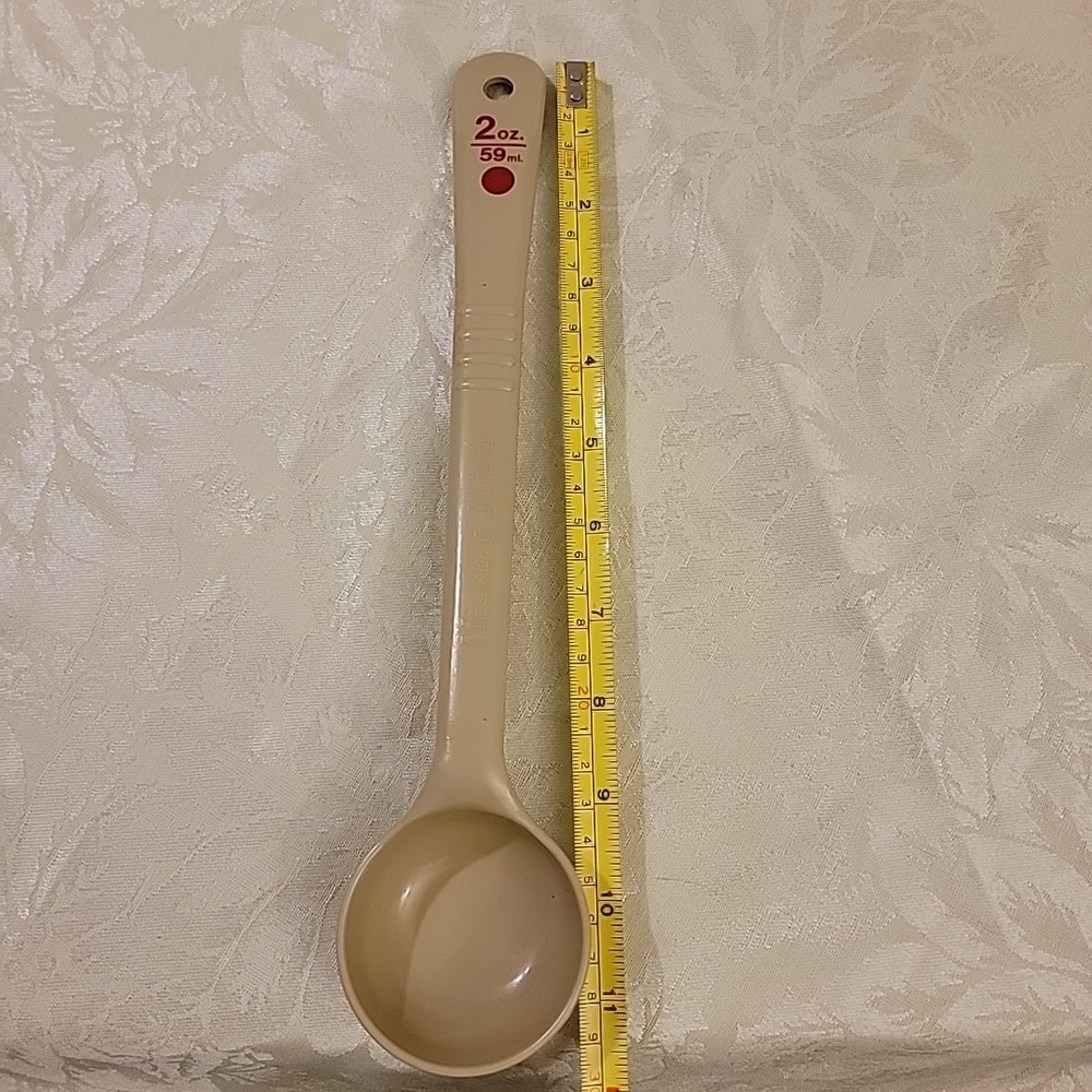 Measure Miser Carlisle 2 oz Long Plastic Measuring Ladle Portion Control Tool