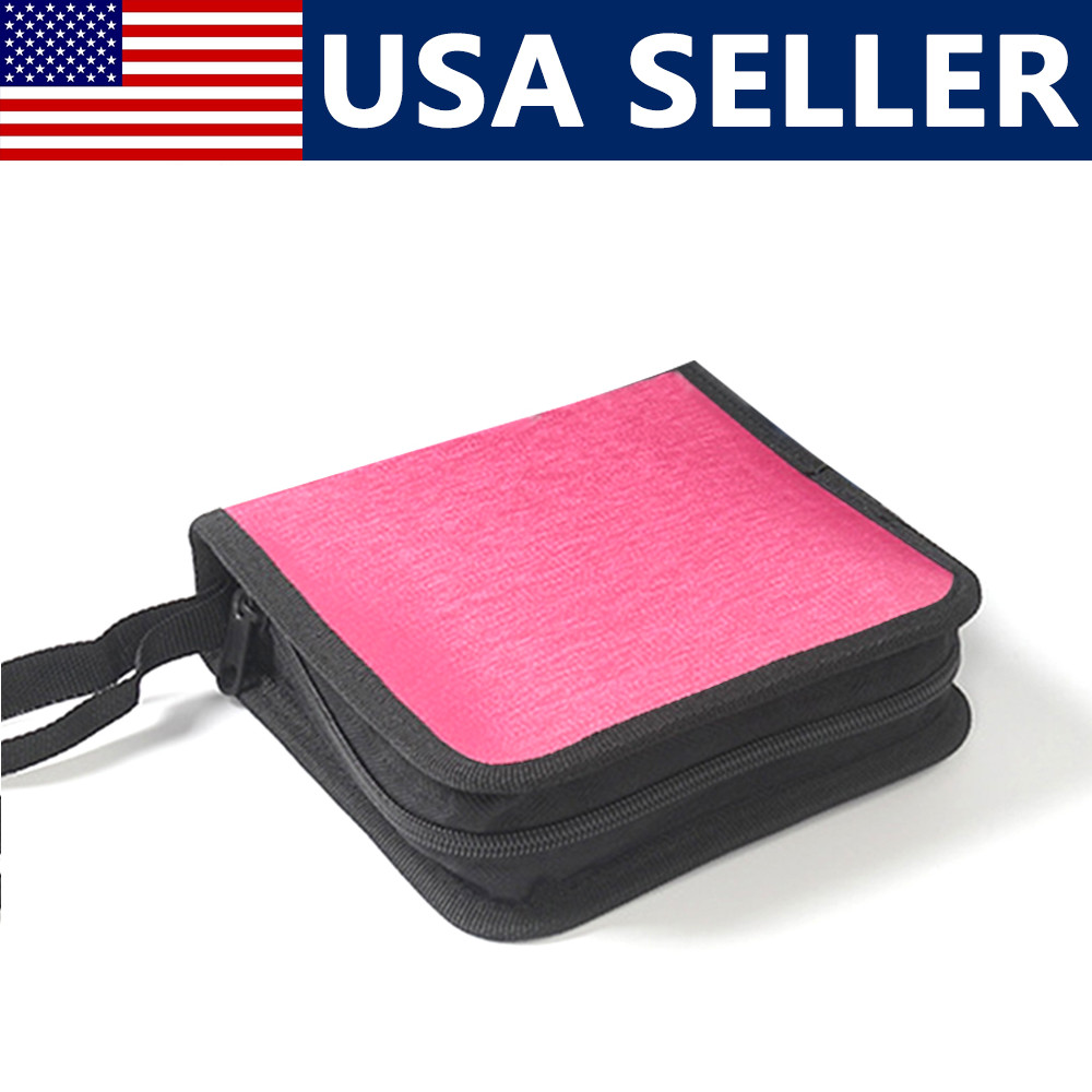 CD Case 40 Capacity CD/DVD Case Holders Wallet Nonwoven Fabric DVD Disc Storage