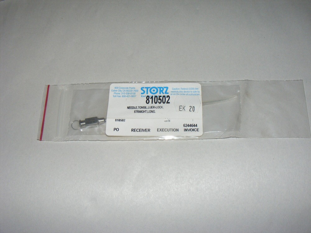 Storz 810502 Tonsil, Luer-Lock, Straight, Long