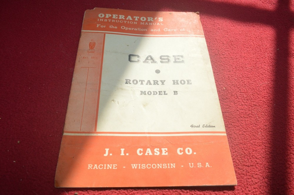 Case Tractor Rotary Hoe Model B Operator's Manual AMIL15