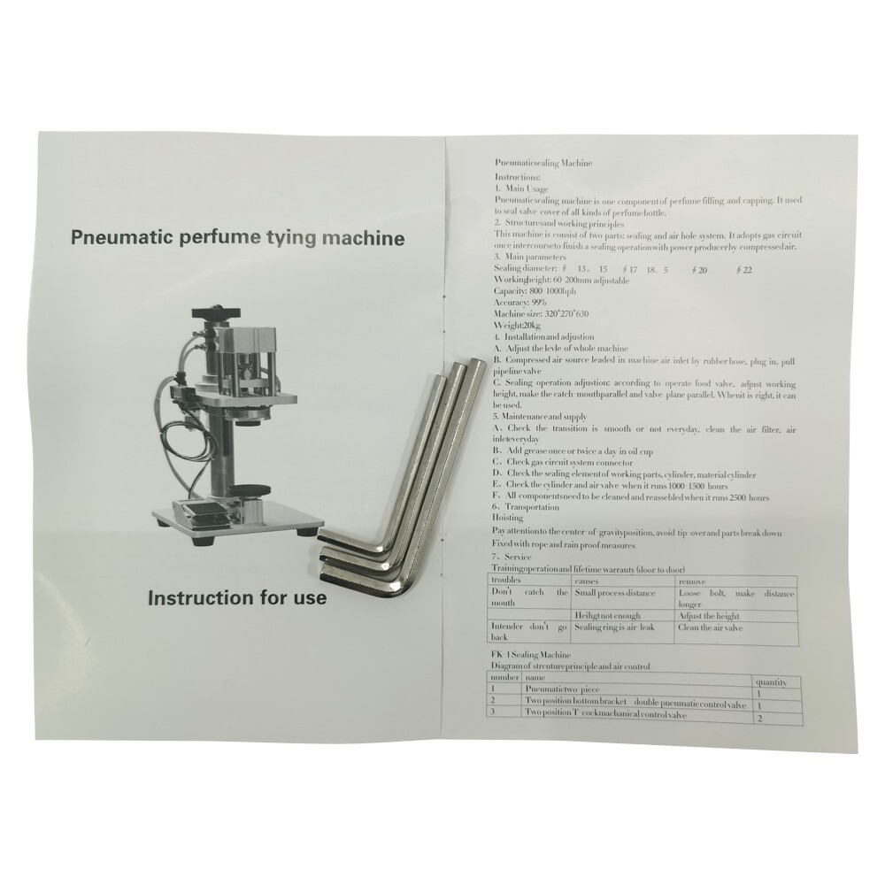 Pneumatic Perfume Bottle Sealing Machine Explosion Proof Type Diameter 0.59"