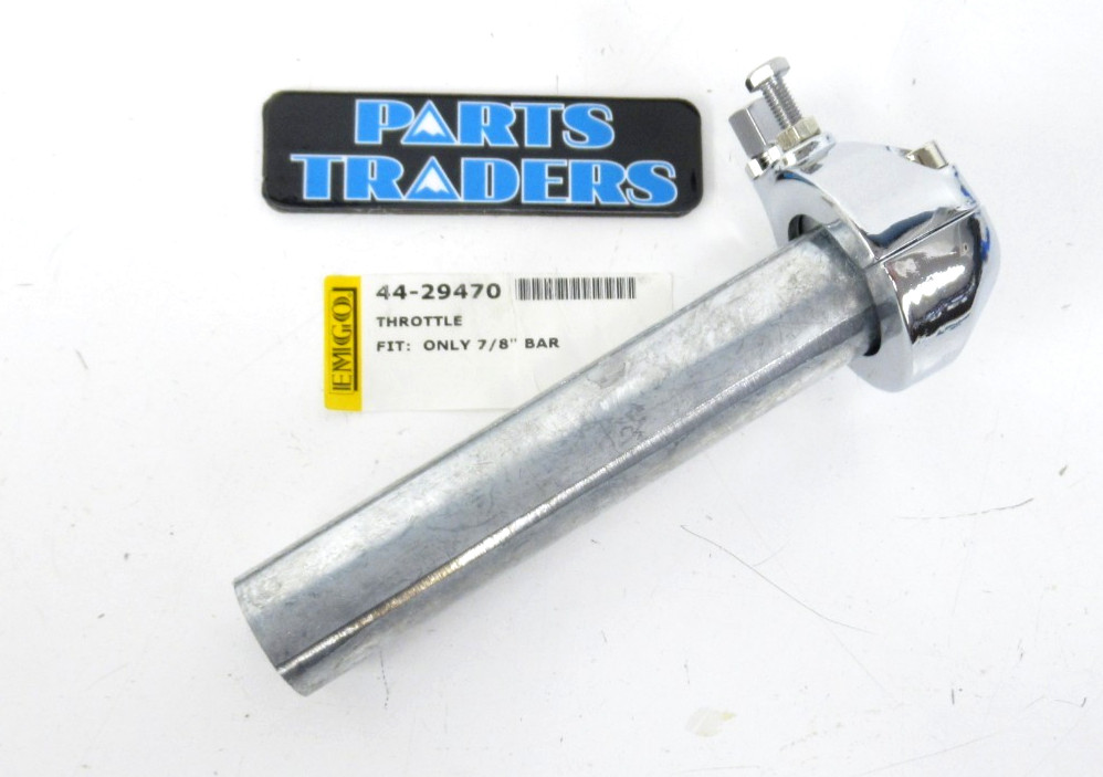 Emgo British Style Chrome Throttle Tube Assembly Single Cable Pull 7/8"