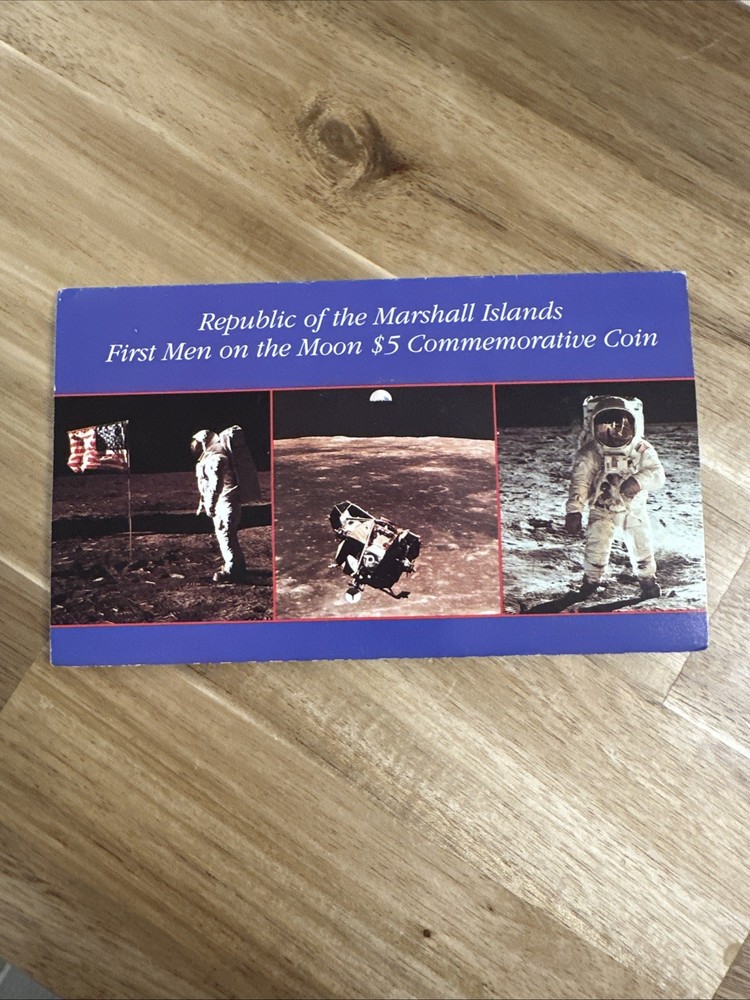1989 Marshall Islands First Men On The Moon $5 Coin Uncirculated