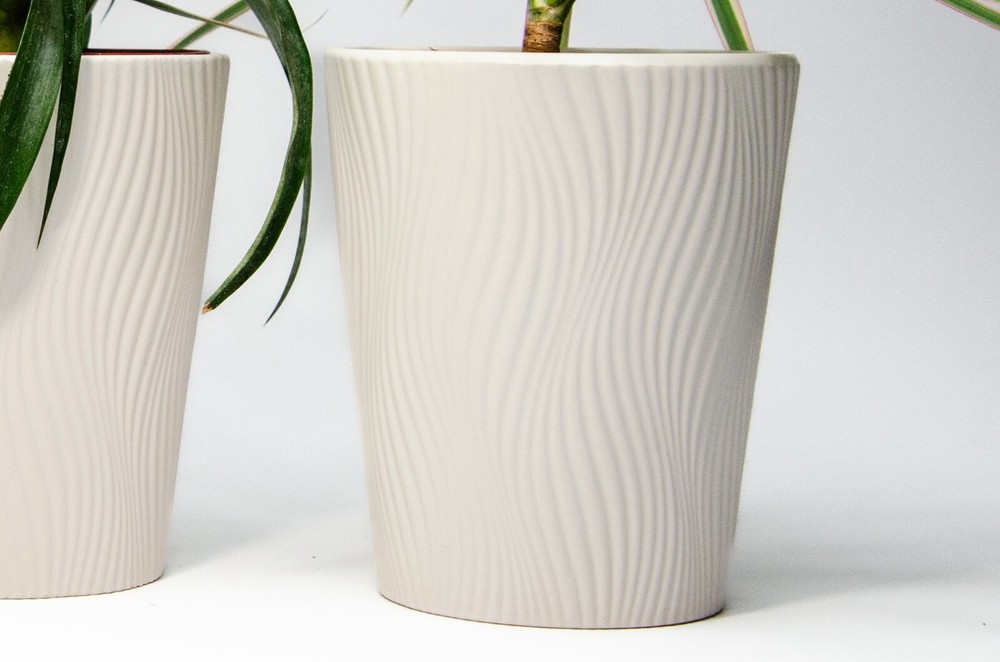 Vertical Wave Pattern Ceramic Planter Orchid Succulents Pots - FREE SHIPPING