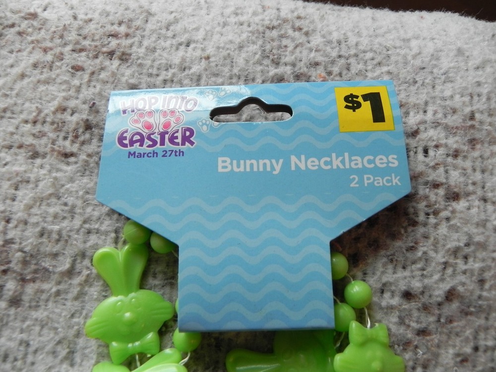 Hop Into Easter, Plastic Easter Bunny Necklaces, 2 Count