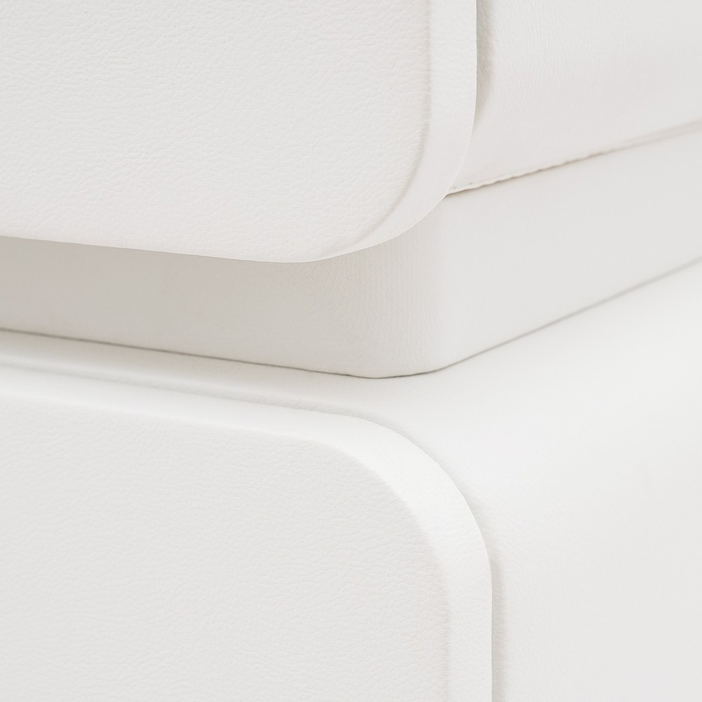 White Bedroom Nightstand Modern Bedside Table End Table with 2 Drawers