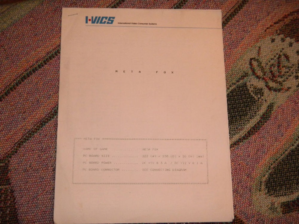 META FOX    game owners manual