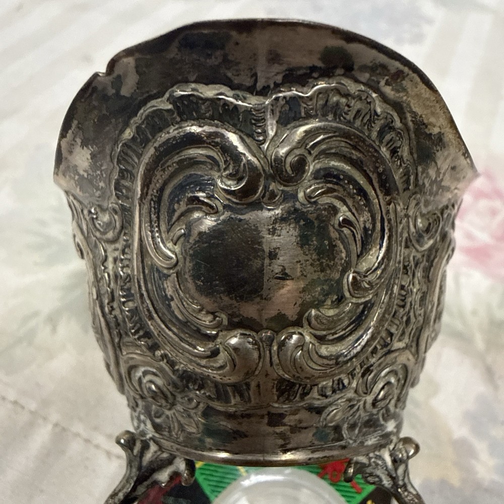 Hanau 800 Silver Repousse Footed Bowl