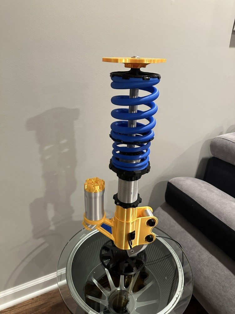 coilover detailed desk lamp 3d print , dimmable , usb port