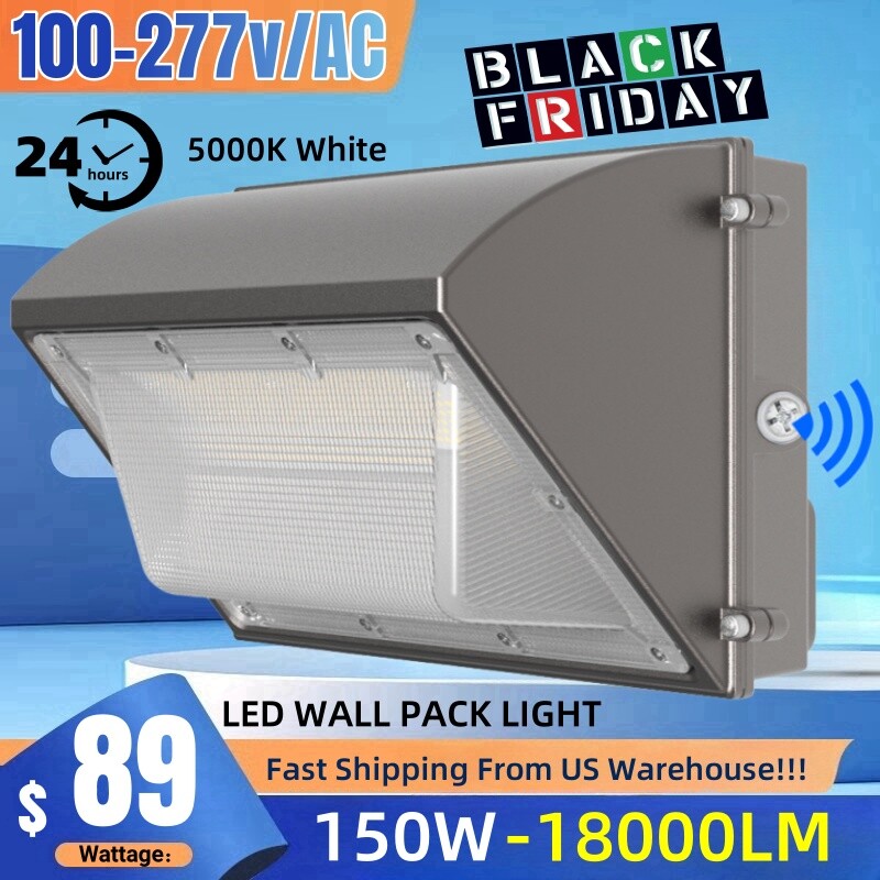 150 Watt Wall Pack Led Light 5000K Daylight LED Outdoor Security Lights, US Ship