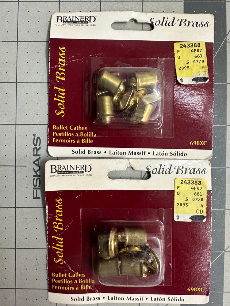 NOS 2-pack lot 4/PC (8 catches total) Brainerd Solid Brass Bullet 698XC