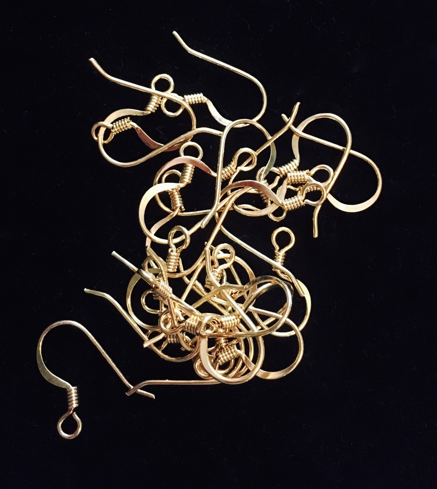 Fish Hook Wire Earrings Gold Color