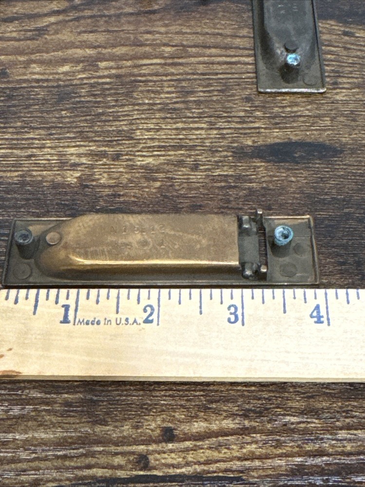 Drexel Passage Door Pulls 2 Brass Handle Campaign KCB N15812 Vintage Replacement