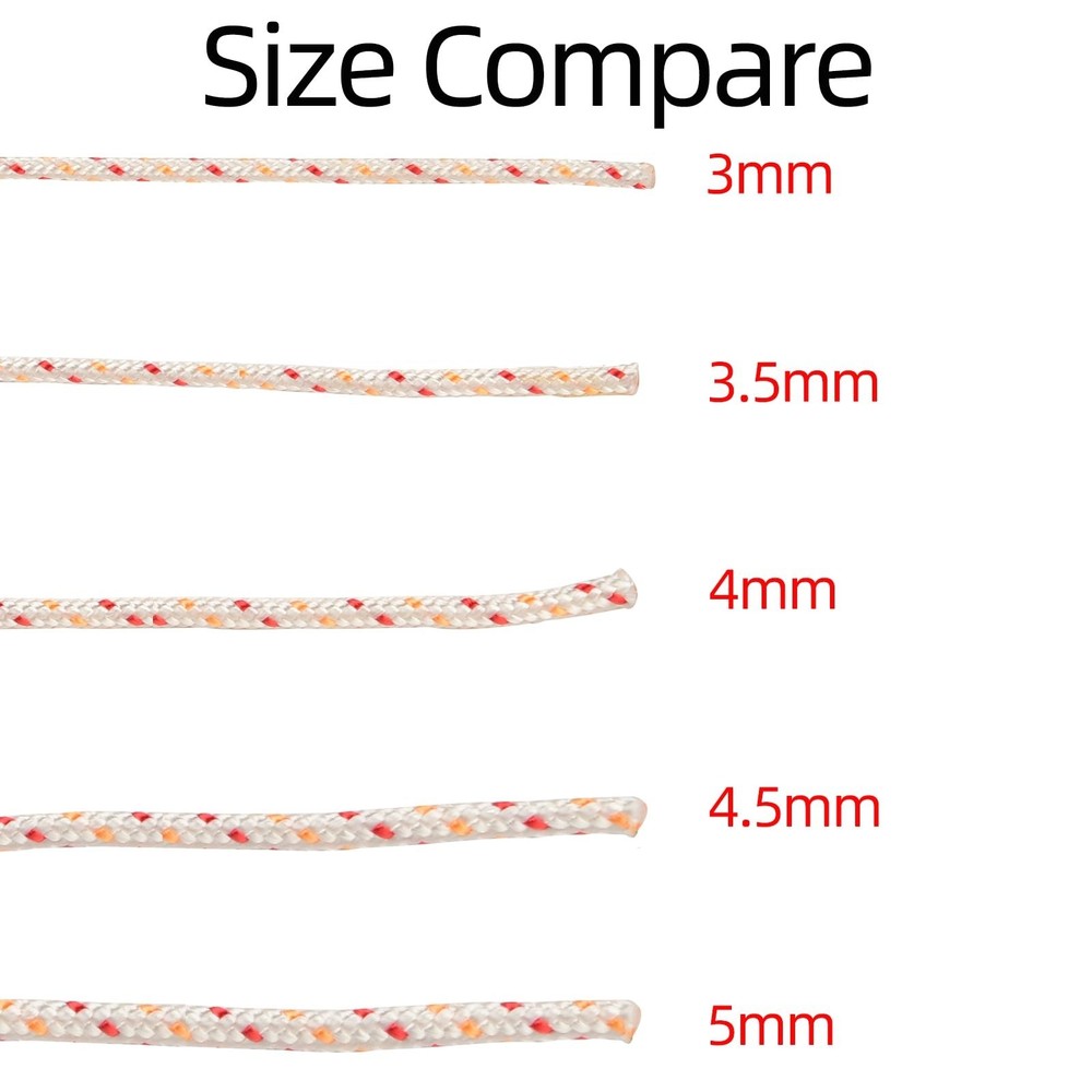 Recoil Starter Rope Pull Cord, 100m / 5mm Pull Starter Rope for Craftsman Hus...
