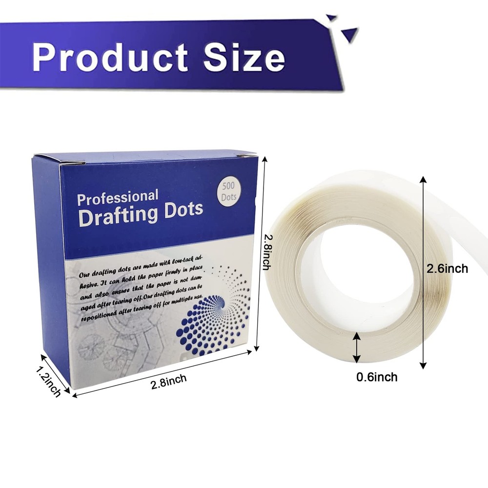 EDSRDRUS Professional Blank Drafting Dots 7/8” Diameter, 1 pack, White(blank)