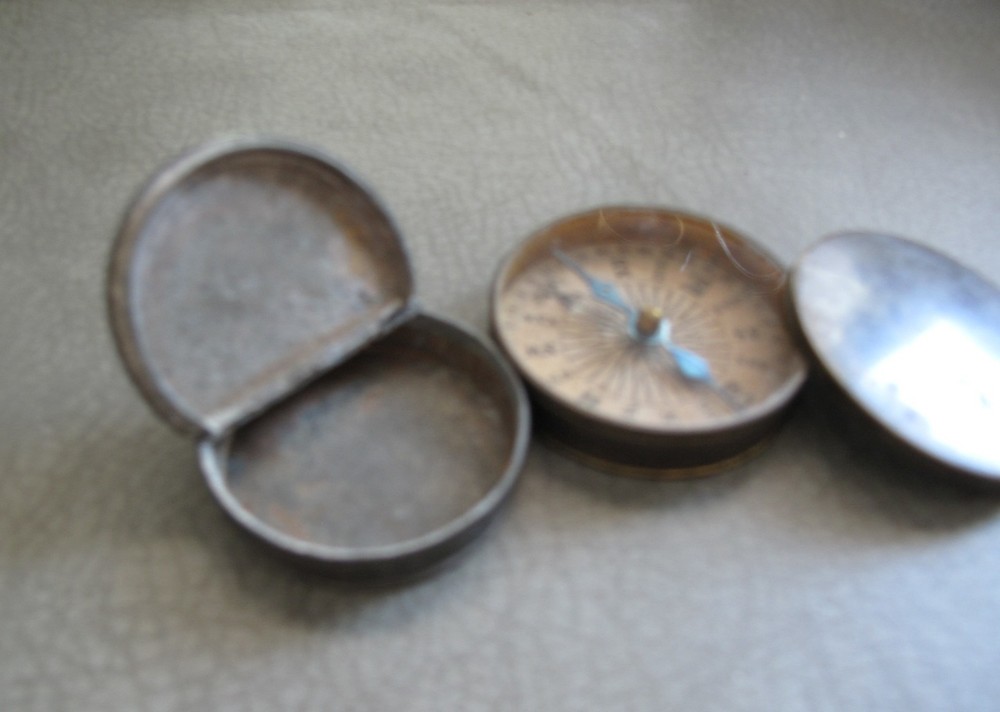 Antique Compass & Case.