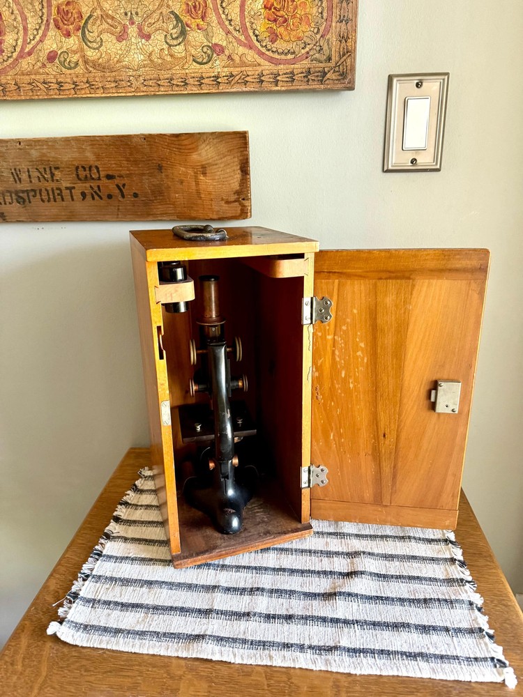 Antique Bausch and Lomb Brass Microscope | Antique B & L Brass Microscope