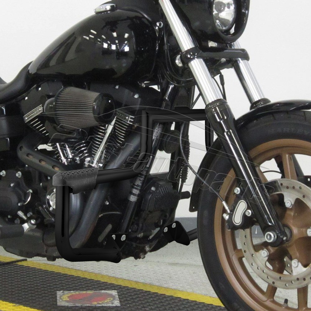 Black Highway Engine Guards Crash Bar for Harley Dyna Super Glide FXD FXDC FXDB