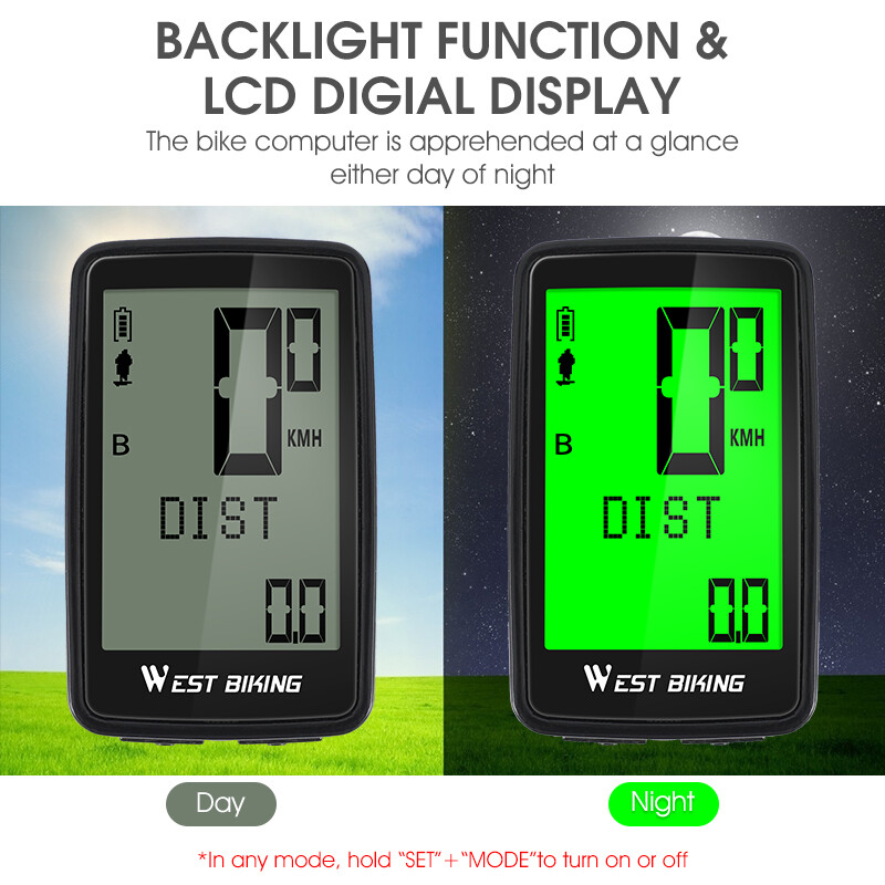 WEST BIKING USB Rechargeable 5 Languages Wireless Waterproof Bicycle Computer