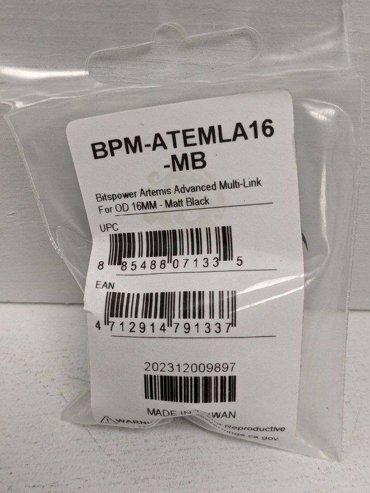 Bitspower Artemis Advanced Multi-Link Fitting For OD 16MM - Matte Black - NEW
