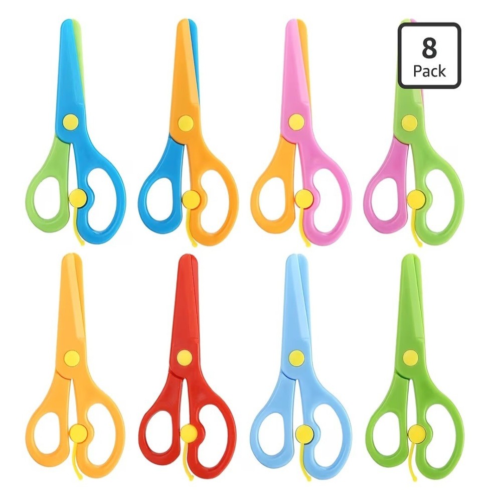 8PCS Blunt Tip Training Safety Scissors