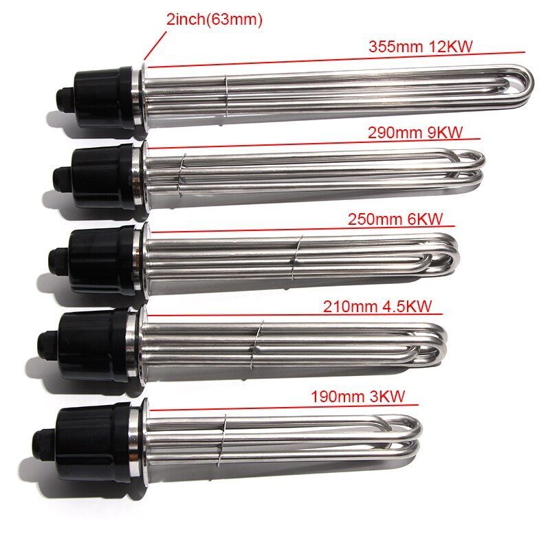 Electrical Heating Element 2" Tri-clamp 220-380V Water Oil 3-12KW Immersion Tool