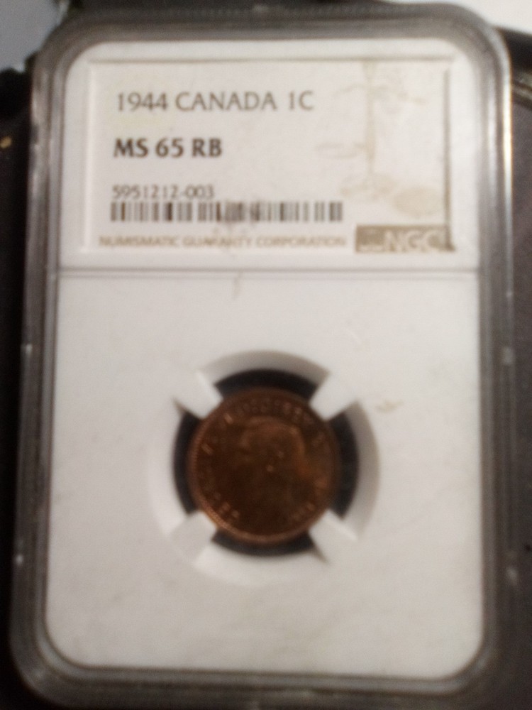 1944 canada penny TOP POP IN RED BROWN