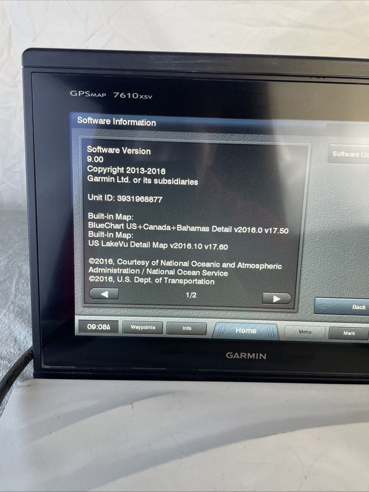 Garmin GPSMAP 7610xsv 10" Multi-Touch Chartplotter Display * Tested * W/ Cover