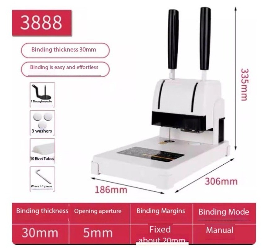 Manual Punching Automatic Hot Melt Rivet Binding Machine Punching