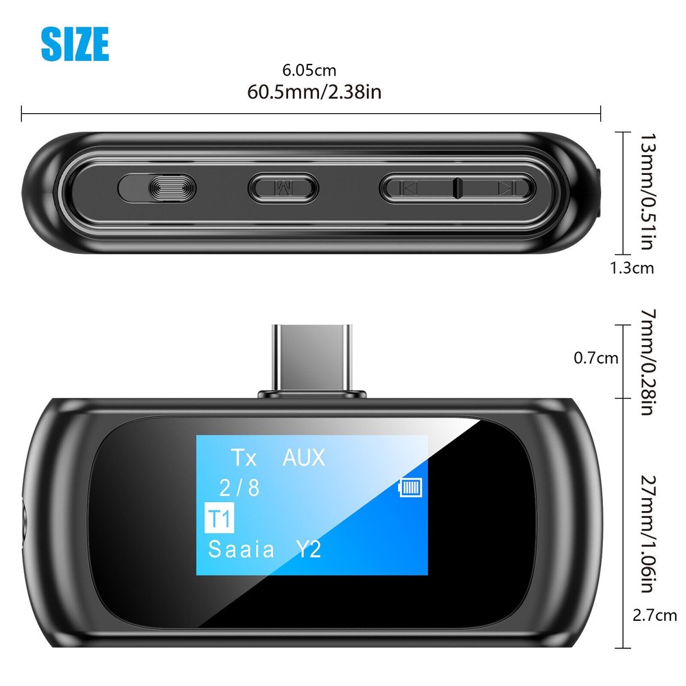 2 in 1 Wireless Audio 3.5mm Jack Aux Adapter Car Bluetooth Transmitter Receiver