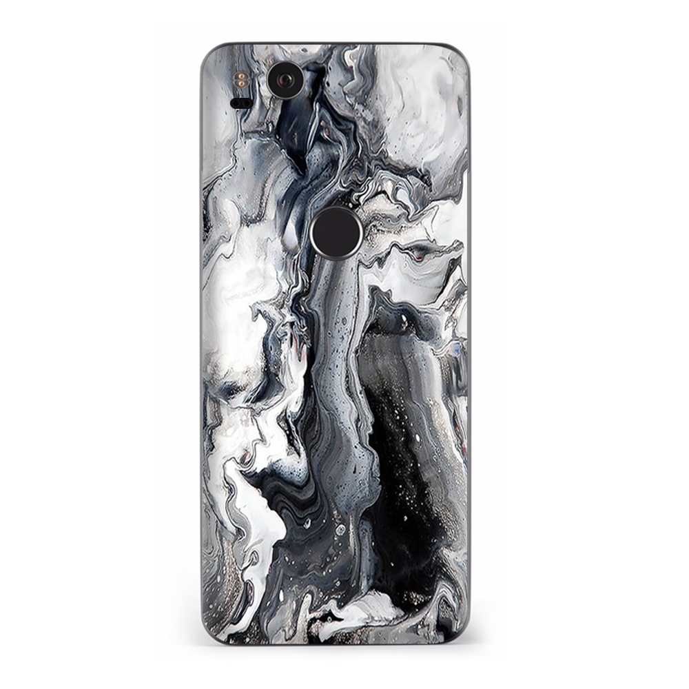 Google Pixel 2 Skins Decal Wrap Marble White Grey Swirl Beautiful