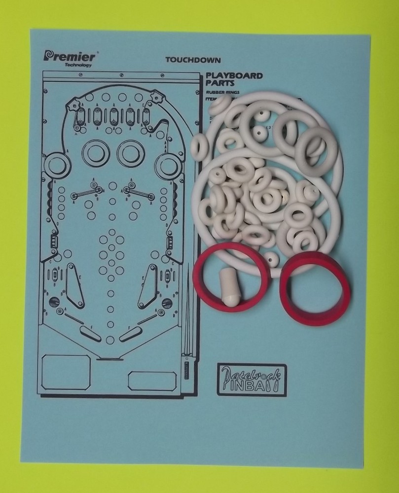 1984 Gottlieb / Mylstar Touchdown Pinball Machine Rubber Ring Kit