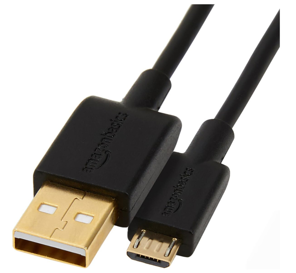 Amazon Basics USB-A to Micro USB Charging Cable, 480Mbps Transfer Speed 5 pk