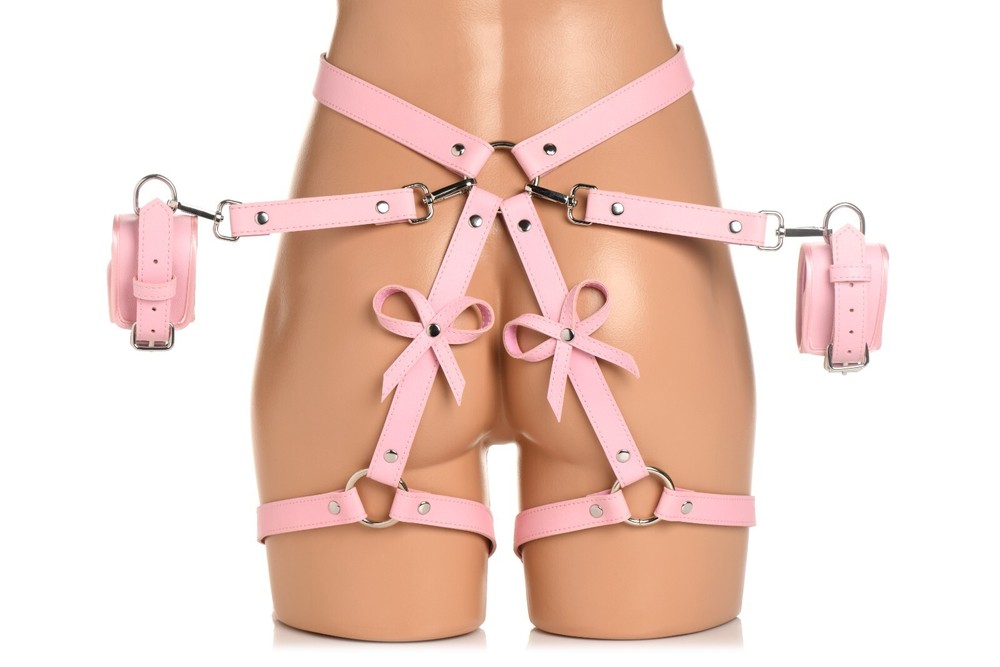 STRICT BONDAGE HARNESS WITH BOWS-PINK ...